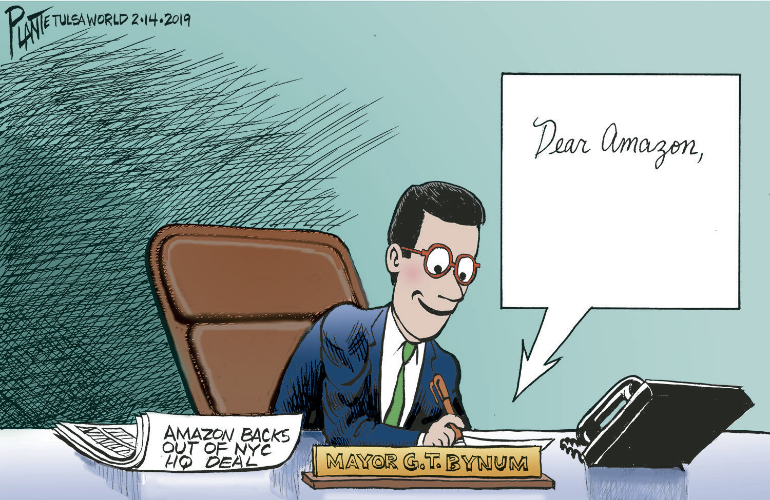 Bruce Plante Cartoon: Come home Amazon